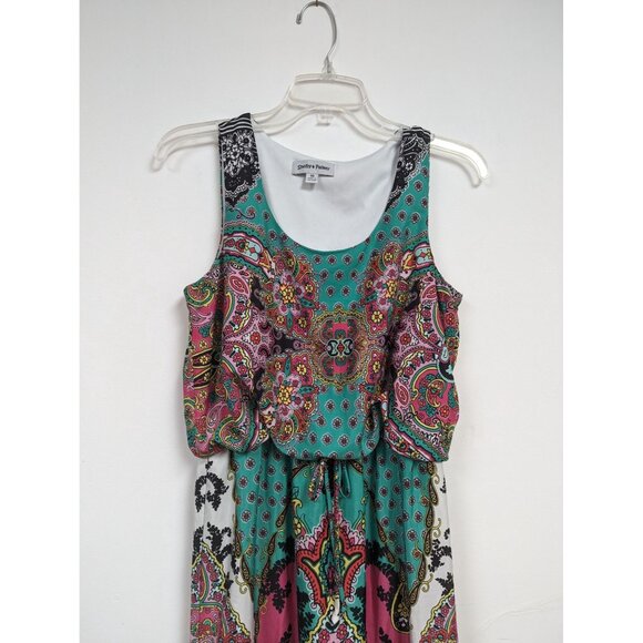 Shelby & Palmer Maxi Dress Size 10 Sleeveless Pink Green Lined - Picture 3 of 9